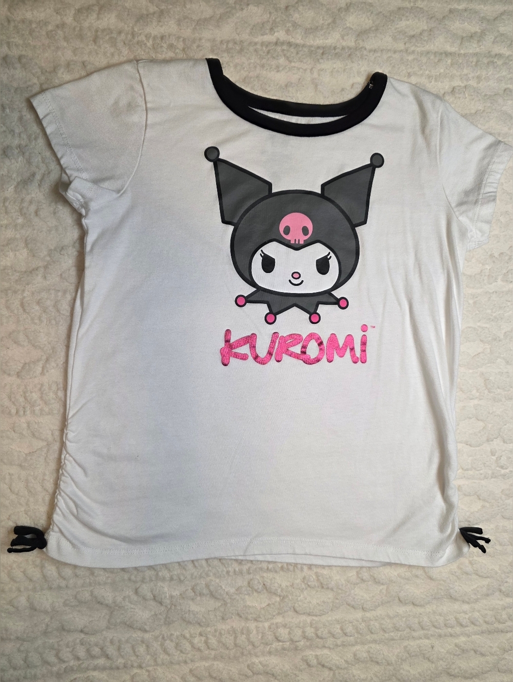 Sanrio Kuromi Ringer Tee - White with Black Trim